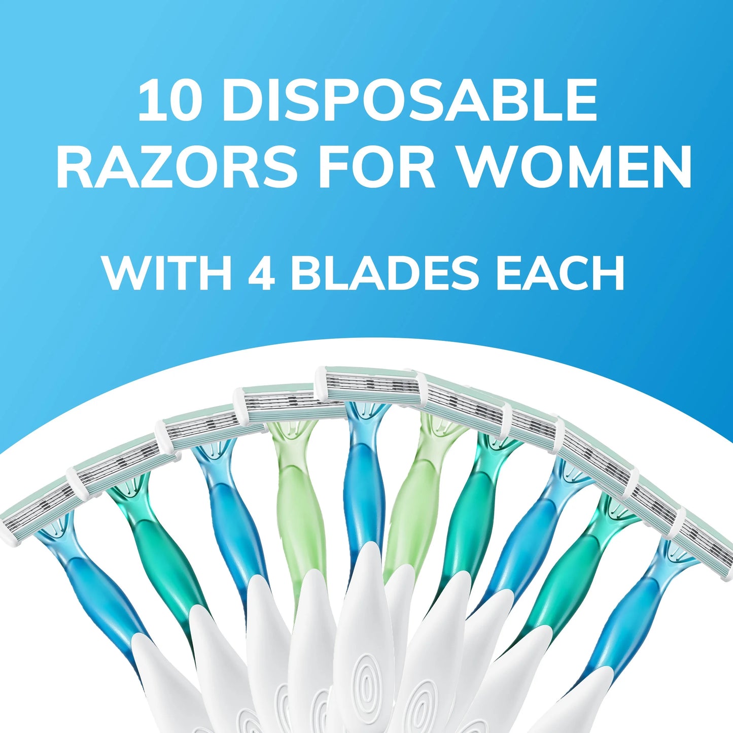 Comfort Women'S Disposable Razors, 4-Blade, 10 Count