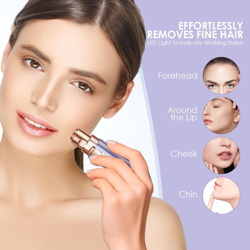 VG VOGCREST 2In1 Rechargeable Eyebrow Trimmer & Facial Hair Remover with LED Light - Painless Precision Shaver for Face, Lips, and Body - Comfort