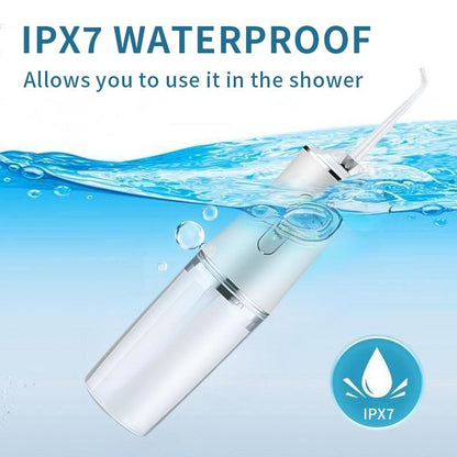 4-Pack Electric Water Flosser with Smart Chip, Portable Oral Irrigator with Detachable Water Tank, USB My Smile Portable Water Floss White