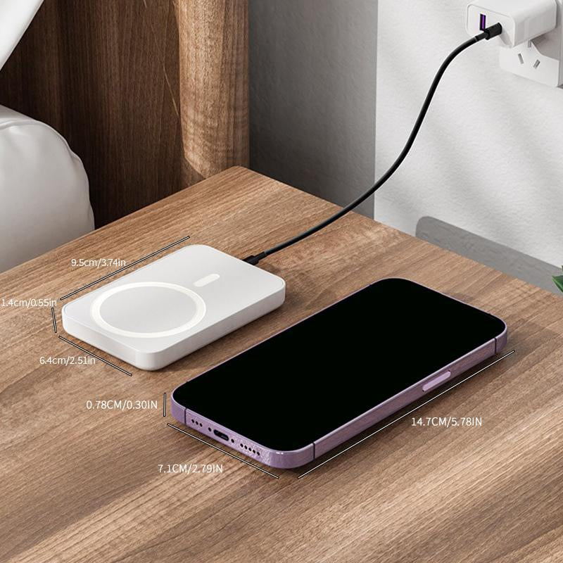 【Iphone 12 and Later Models Only】5000Mah Magnetic Power Bank, Magsafe Wireless Portable Charger, Fast Charging Battery Pack for Iphone 12/13/14/15/16/17 Series, Plus/Pro/Pro Max