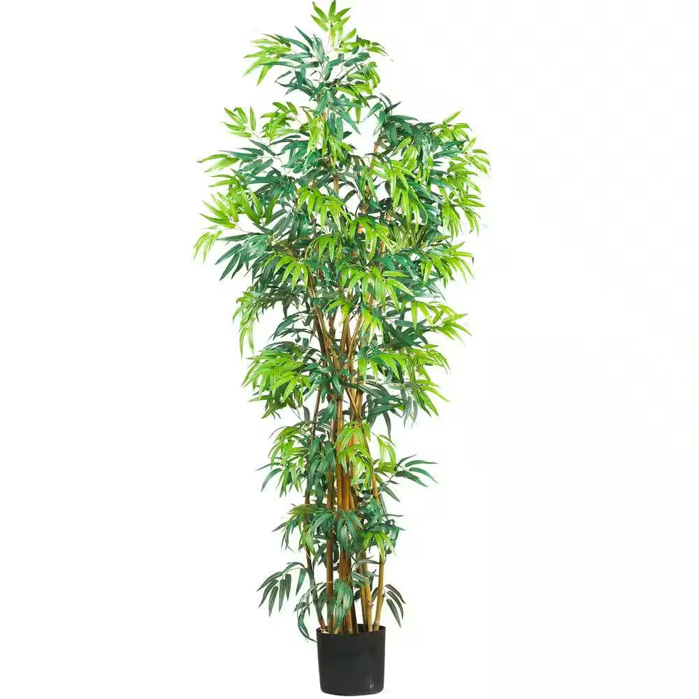 6 Ft. Artificial Curved-Trunk Bamboo Silk Tree