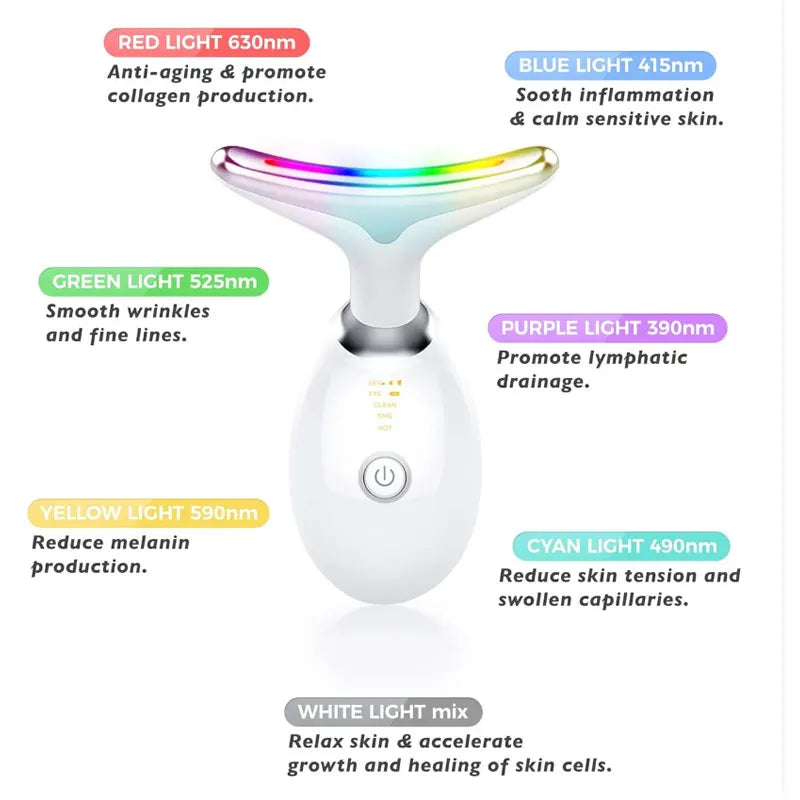 7 Colors Face Neck Massager Household Lifting and Firming Facial Electric Introduction Beauty Massage Face Care Tools 04