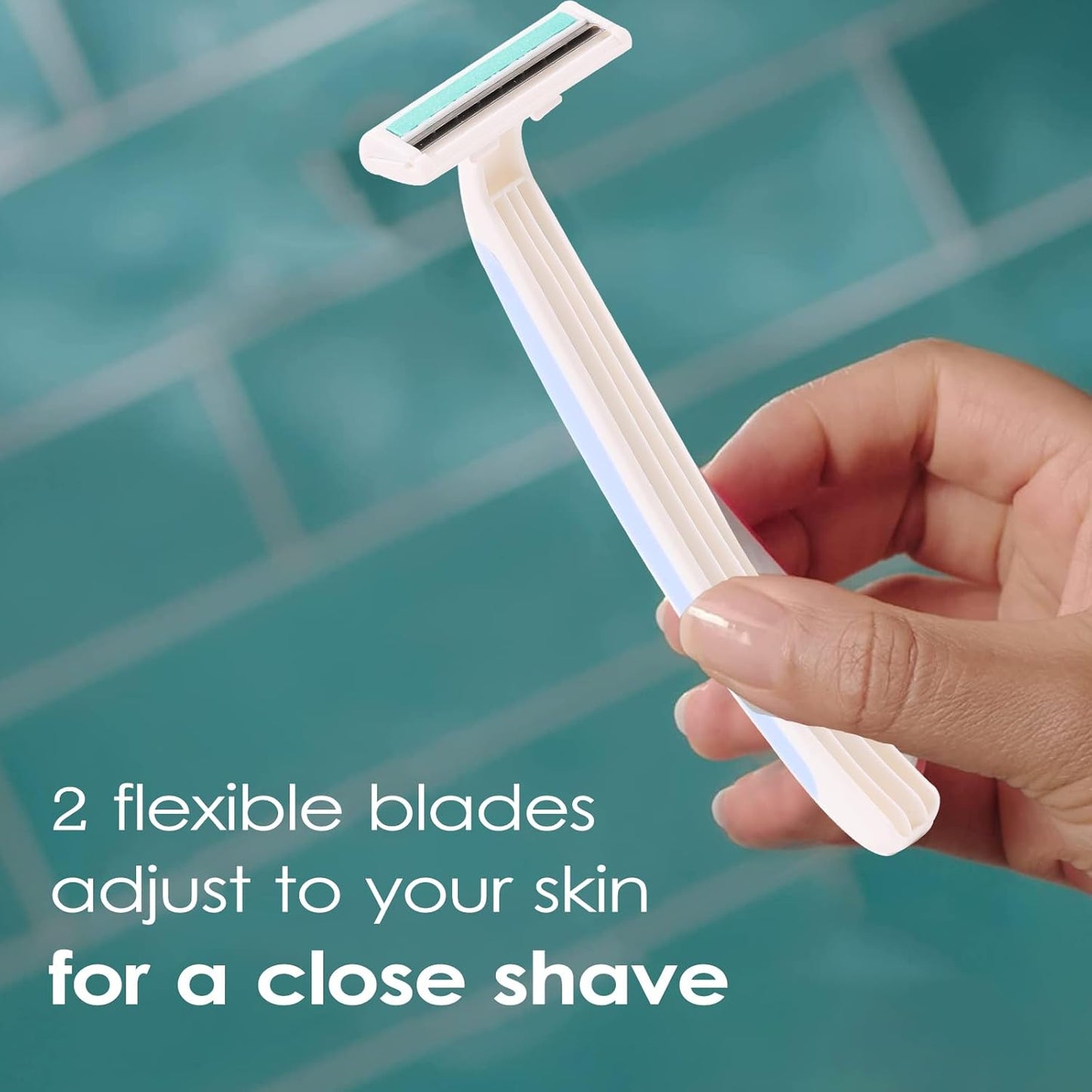 Women'S Disposable Razors, 6 Count Shaving Razors for Women, 2 Blade Razor for Women Sensitive Skin Smooth Hair Removal (1 Packages of 6 Razors)