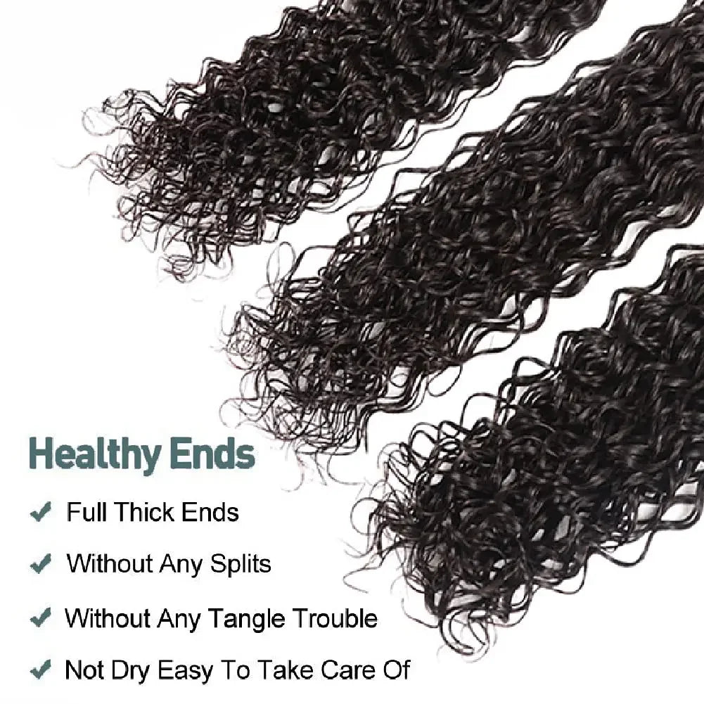Water Wave Human Hair Bundles Curly Deep Wave 3 Bundles Brazilian Natural Black Human Hair Remy Hair Human Hair Natural Color