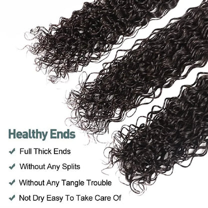 Water Wave Human Hair Bundles Curly Deep Wave 3 Bundles Brazilian Natural Black Human Hair Remy Hair Human Hair Natural Color