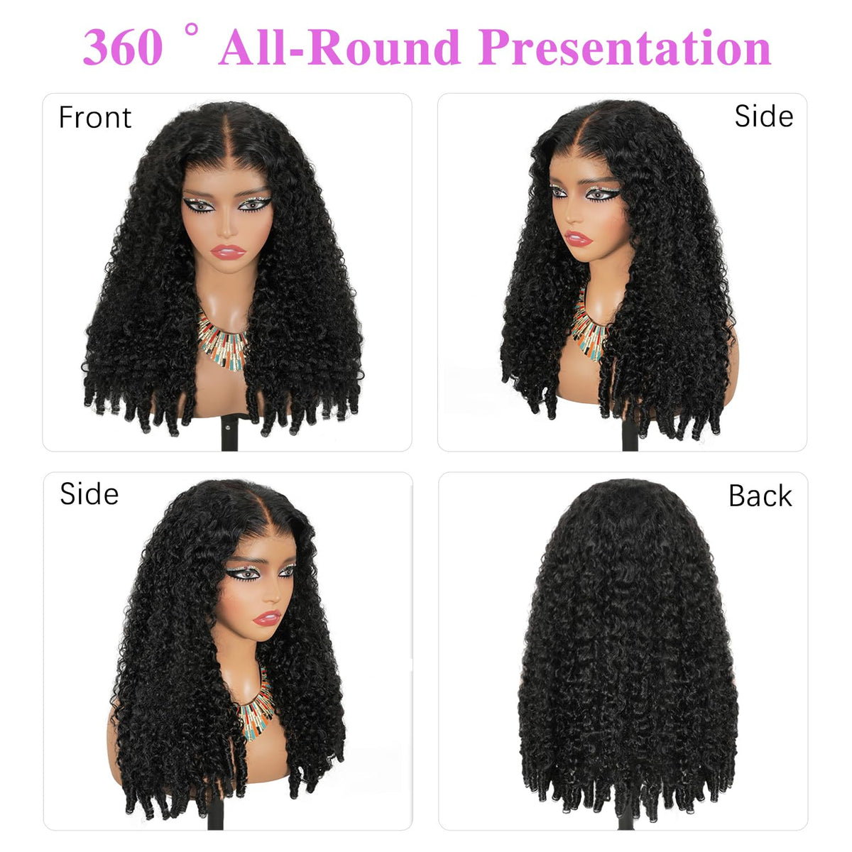 7X6 Burmese Curly Glueless Wigs Human Hair Pre Plucked Pre Cut 250% Density Drawstring Wig for Black Women 7X6 HD Lace Front Wigs Human Hair Glueless Wear and Go Natural Color 24 Inch