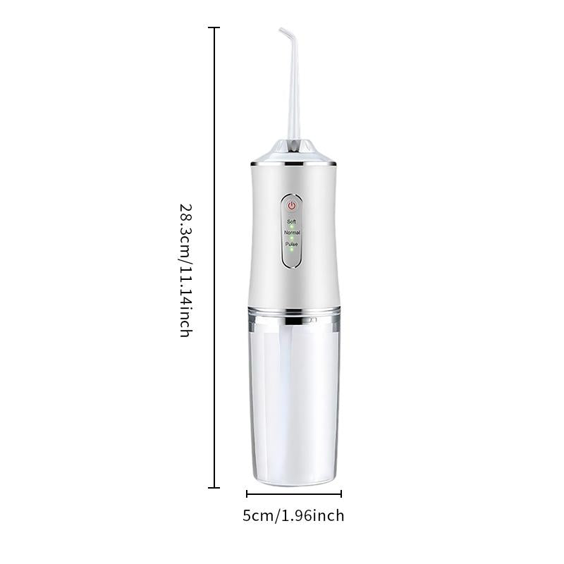 4-Pack Electric Water Flosser with Smart Chip, Portable Oral Irrigator with Detachable Water Tank, USB My Smile Portable Water Floss White