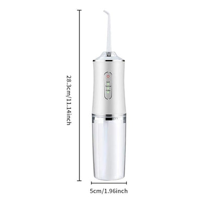 4-Pack Electric Water Flosser with Smart Chip, Portable Oral Irrigator with Detachable Water Tank, USB My Smile Portable Water Floss White