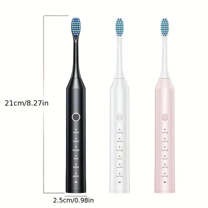 New 2025 Sonic Electric Toothbrush Adult Timer Brush 6 Mode USB Charger Rechargeable Tooth Brushes Replacement Heads Set