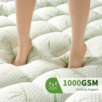 Shilucheng Mattress Topper - Extra Thick Soft Mattress Protector down Alternative Fill, Mattress Pad Cover Cotton Top with 8-21" Deep Pocket, Machine Washable and Comfortable
