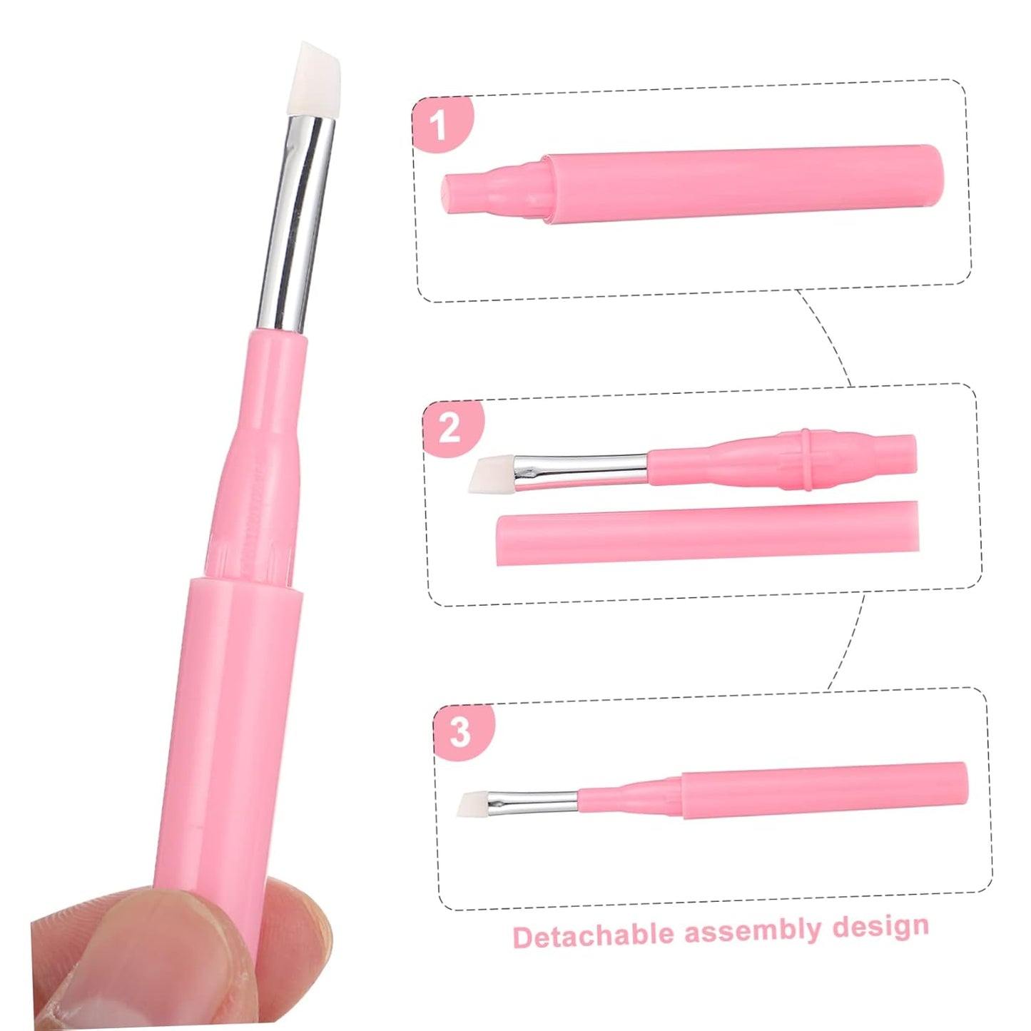 6Pcs Multi-Use Silicone Makeup Brushes Eyebrow Lip Eye Applicators for Daily Makeup Comfortable Handle Design for Professionals and Enthusiasts