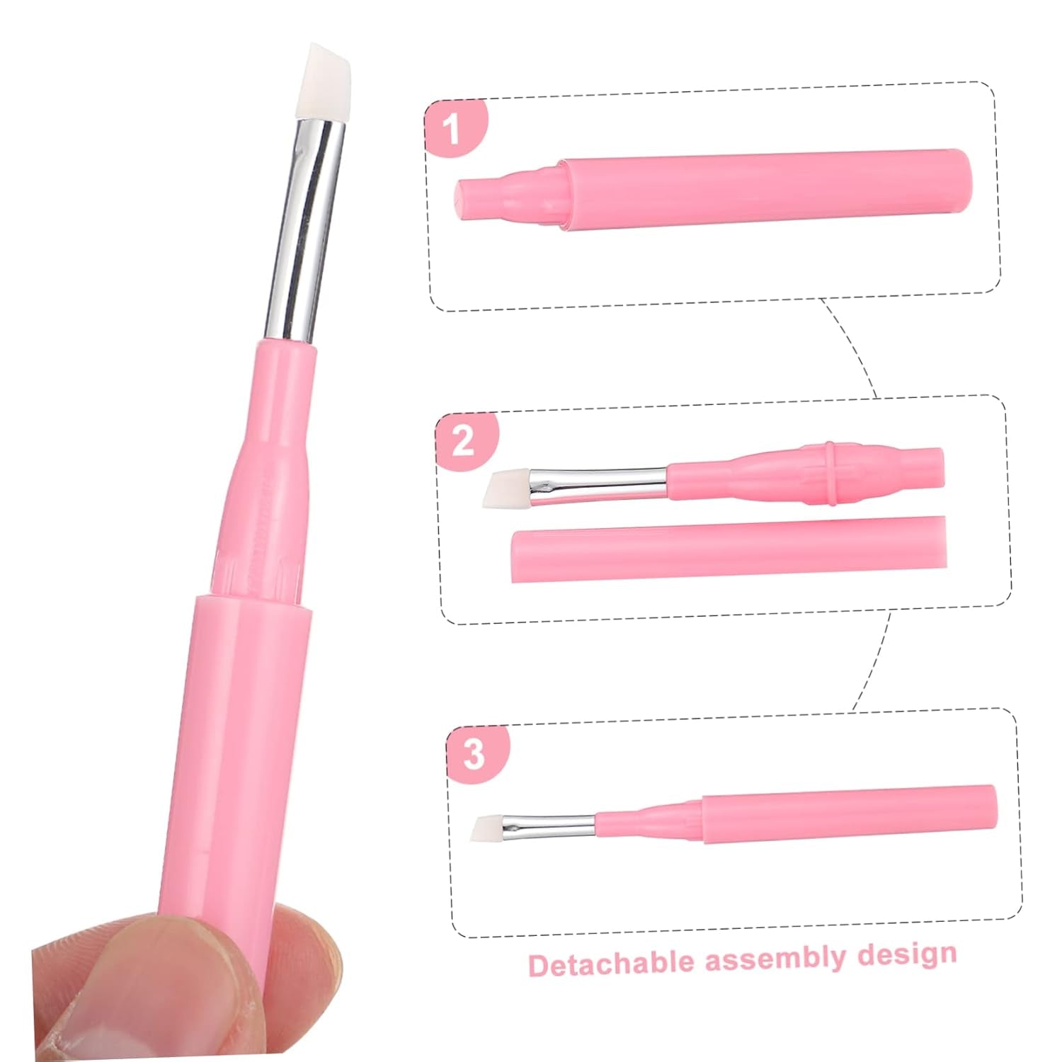 6Pcs Multi-Use Silicone Makeup Brushes Eyebrow Lip Eye Applicators for Daily Makeup Comfortable Handle Design for Professionals and Enthusiasts