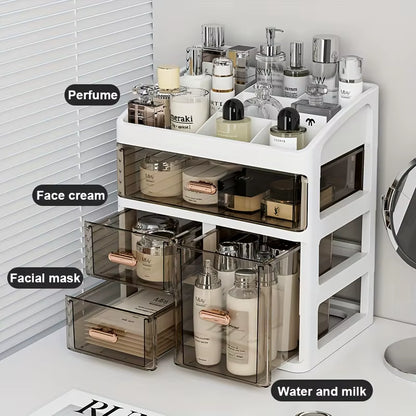 Cosmetics Storage Box Cosmetics Storage Box Drawer, Large Capacity Dust-Proof Skincare Product Display Rack, Desktop Storage Box