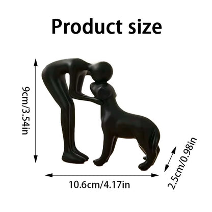 Abstract Art Companionship! Interactive Human and Pet Figurines for Home and Office Decor.