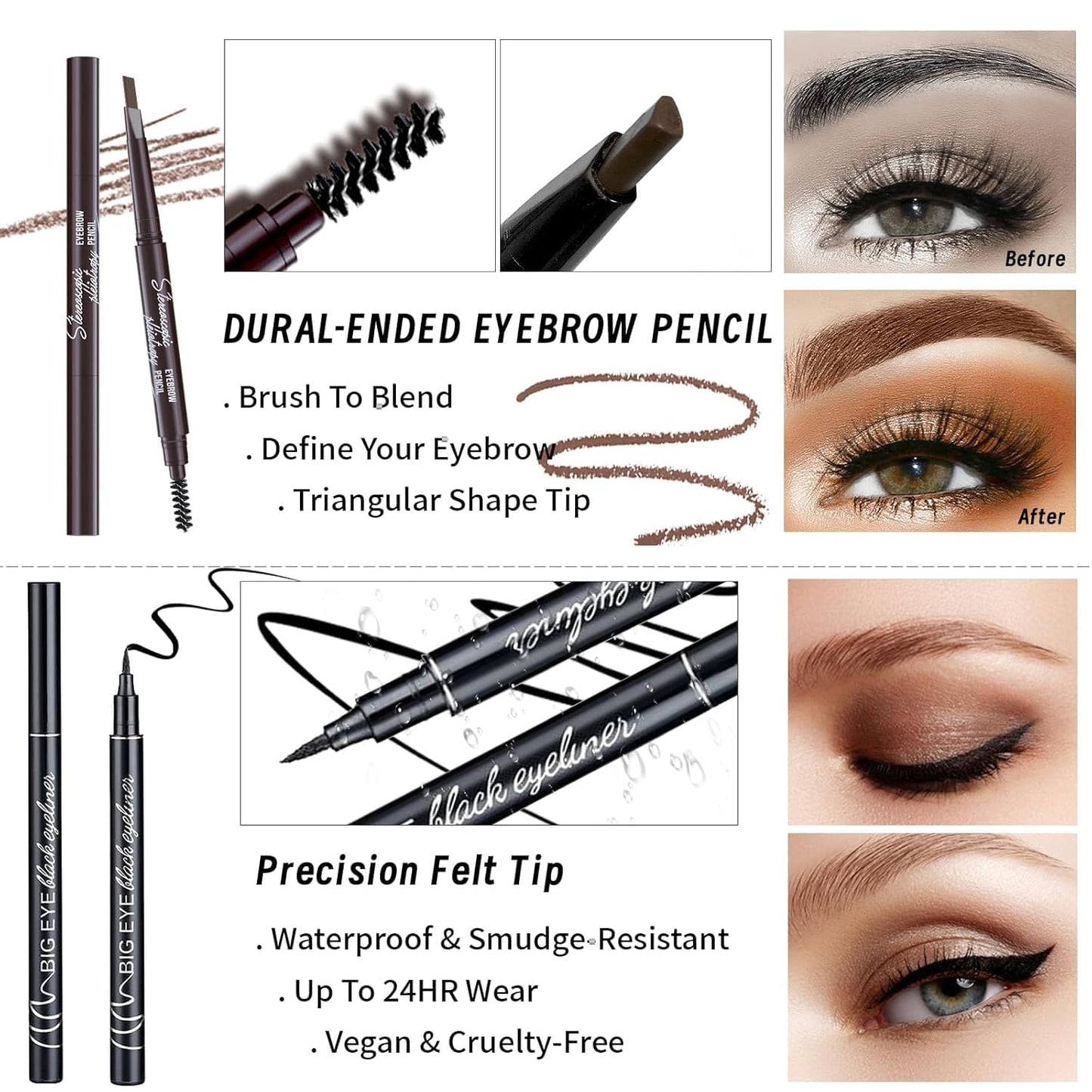 Makeup Set for Girls & Women, Full Face Kit, Travel Kit, Present Set, Eyeshadow, Foundation, Blusher, Eyeliner, Lip Gloss, Makeup Brushes & Sponge Bag