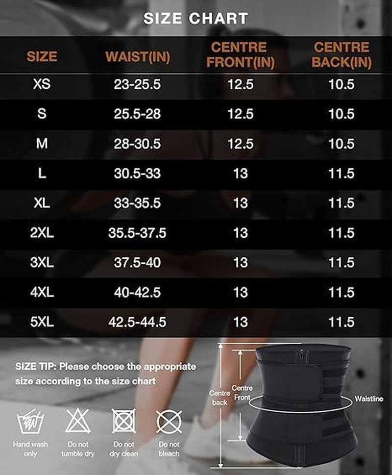 Feelingirl #Live Women Sauna Workout Double Belts Neoprene Sports Waist Belt Corset Waist Cincher Zipper Trimmer Womenswear Dealsforyoudays