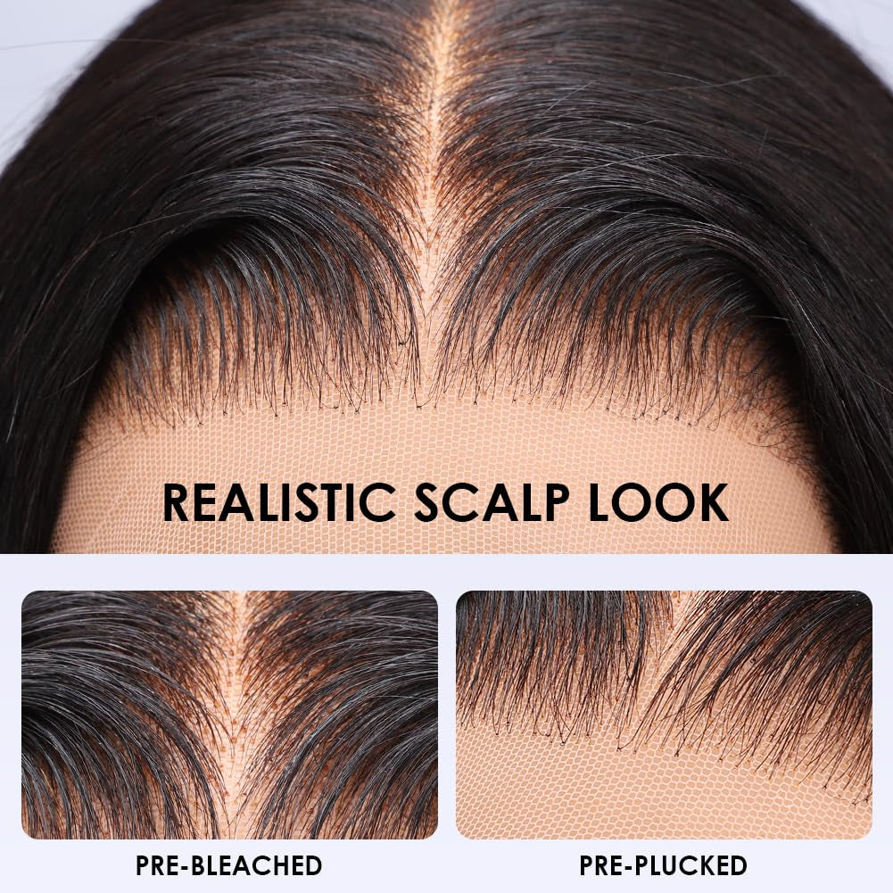 13X6 Body Wave Lace Front Wigs Human Hair Pre Plucked Pre Bleached