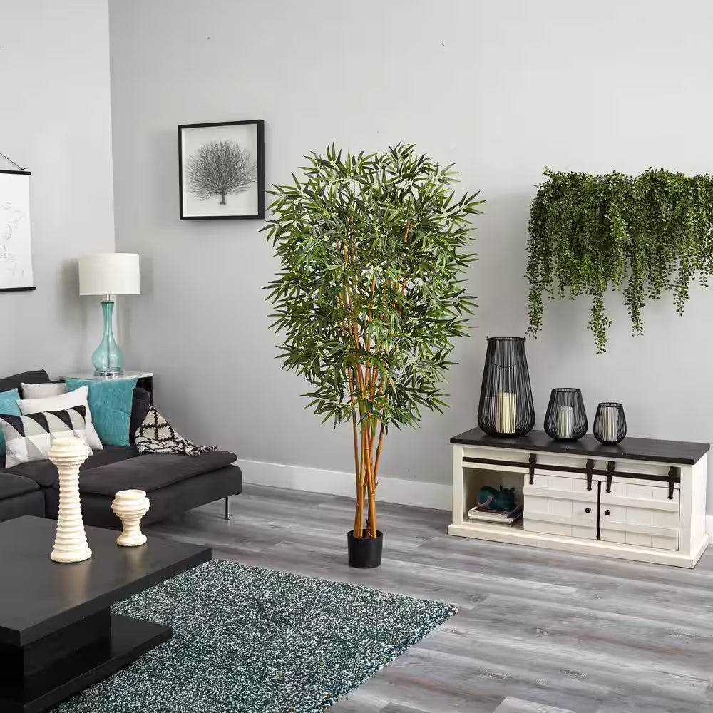 6 Ft. Artificial Curved-Trunk Bamboo Silk Tree