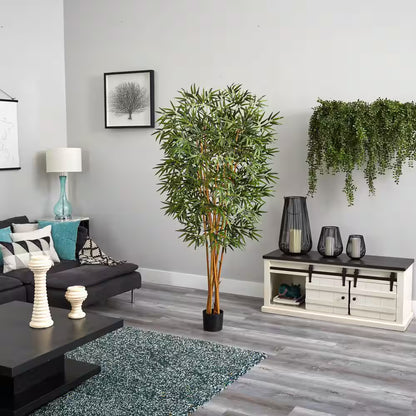 6 Ft. Artificial Curved-Trunk Bamboo Silk Tree