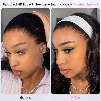 13X6 Body Wave Lace Front Wigs Human Hair Pre Plucked Pre Bleached
