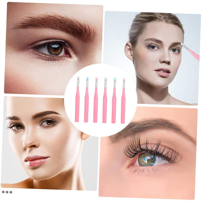 6Pcs Multi-Use Silicone Makeup Brushes Eyebrow Lip Eye Applicators for Daily Makeup Comfortable Handle Design for Professionals and Enthusiasts