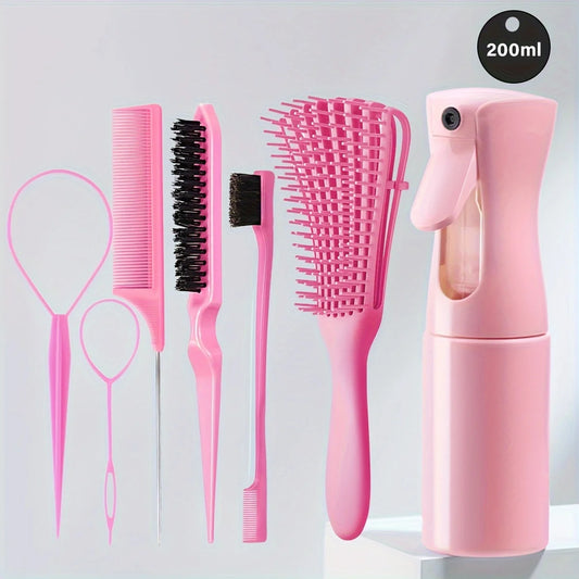 5-Piece Hair Styling Tools Set for Curly/Normal Hair Unisex Adult Unscented Hair Care Kit with Octopus Detangler Brush Comb