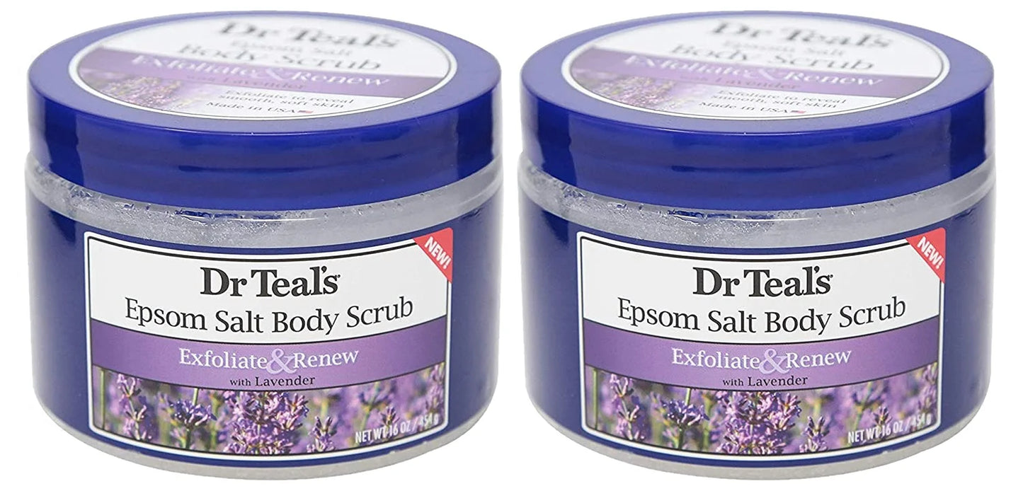 Exfoliate & Renew Lavender Epsom Salt Body Scrub, 16 Oz (Pack of 2)